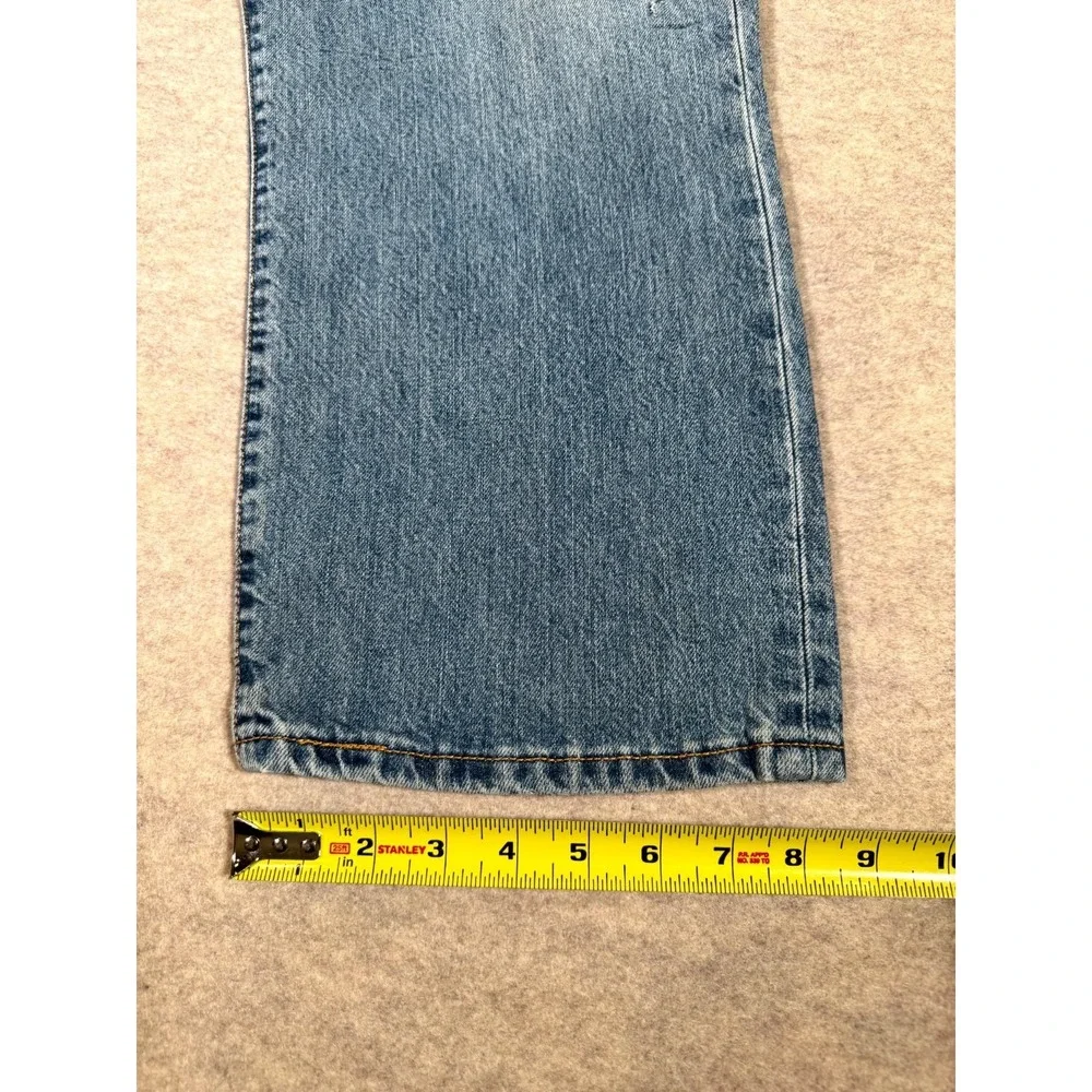 Levis 501 Jeans Mens 36x30 Blue Light Wash Button Fly Straight‎ Leg Distressed